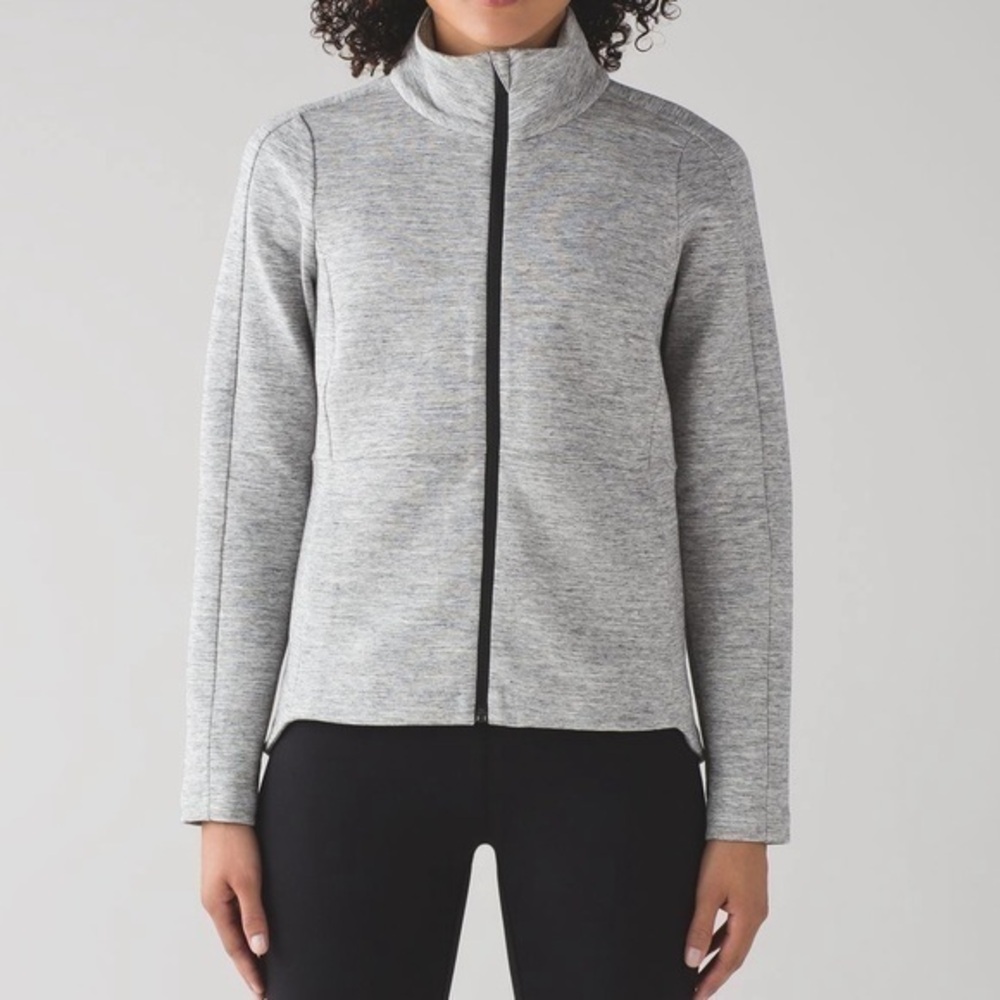 Lululemon Going Places Jacket Full Zip Heathered Light Grey Size 4